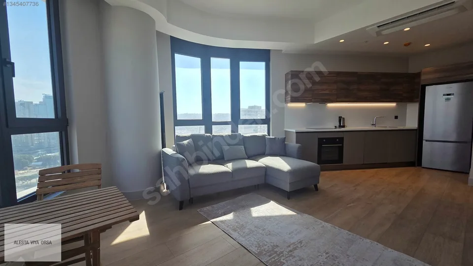 Evora İzmir'de 20. katta eşyalı 1+1 kiralık daire, fotoğraf 4