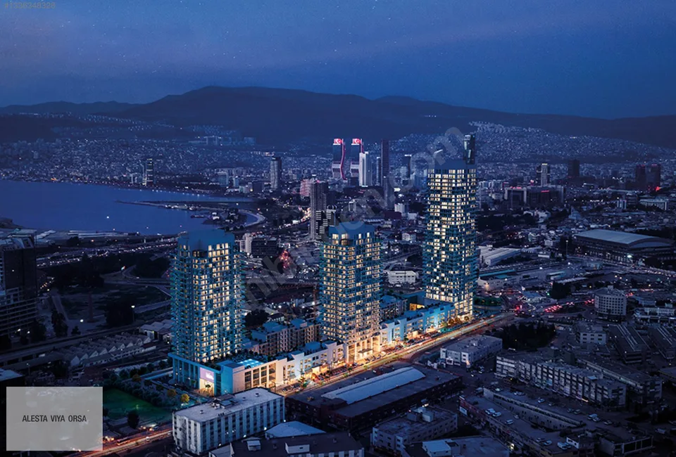 Megapol İzmir F Kule'de 11. katta deniz manzaralı tam kat ofis, fotoğraf 1