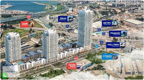 Megapol İzmir'de 21. katta manzaralı 1+1 home ofis, fotoğraf 34