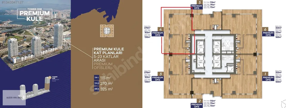 Megapol İzmir Premium Kule'de 11. katta 270 m² balkonlu ofis, fotoğraf 13
